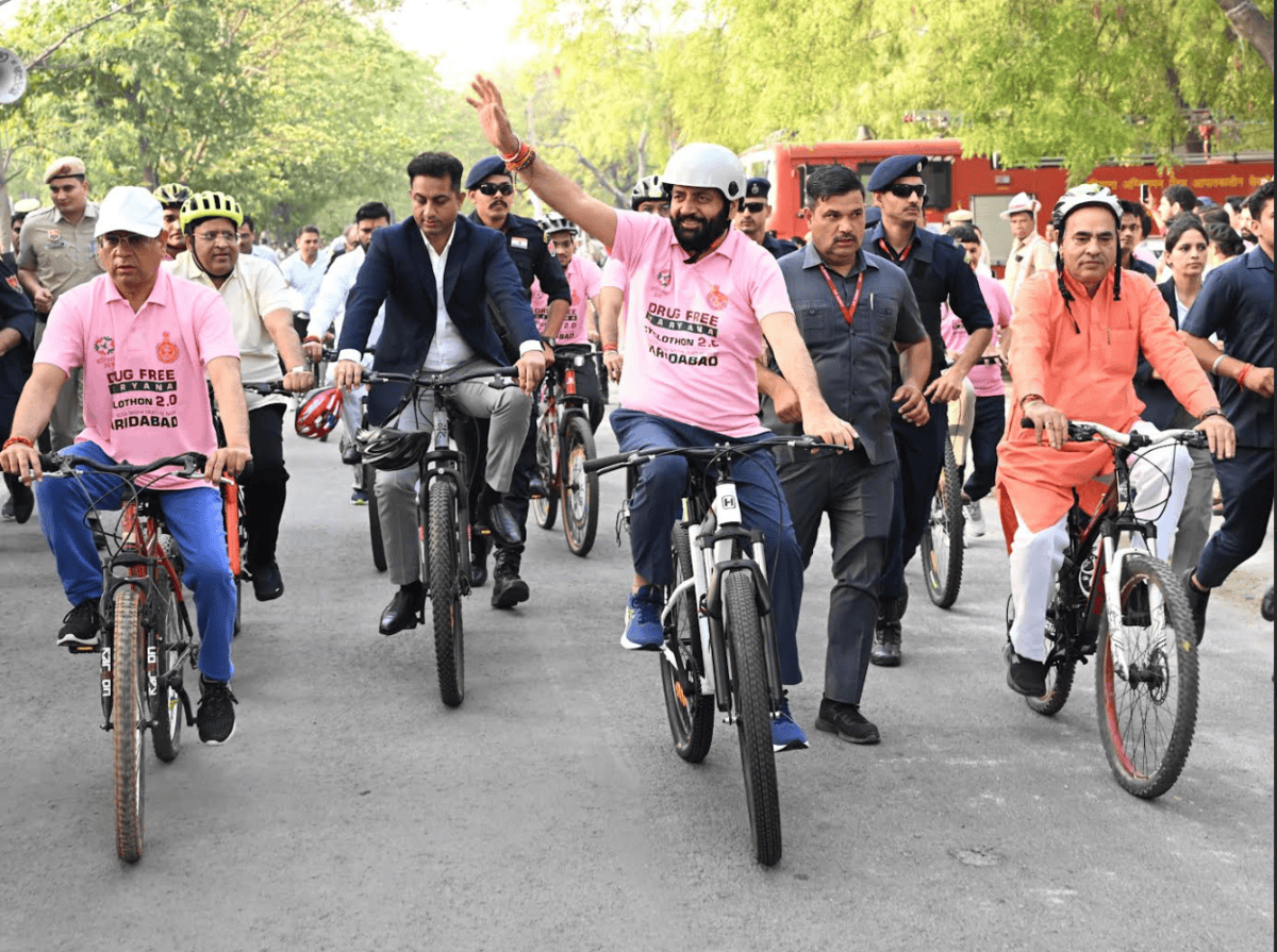 फरीदाबाद से CM सैनी ने दी साइक्लोथॉन 2.0 को हरी झंडी – नशा मुक्त हरियाणा का दिखा जबरदस्त जोश!