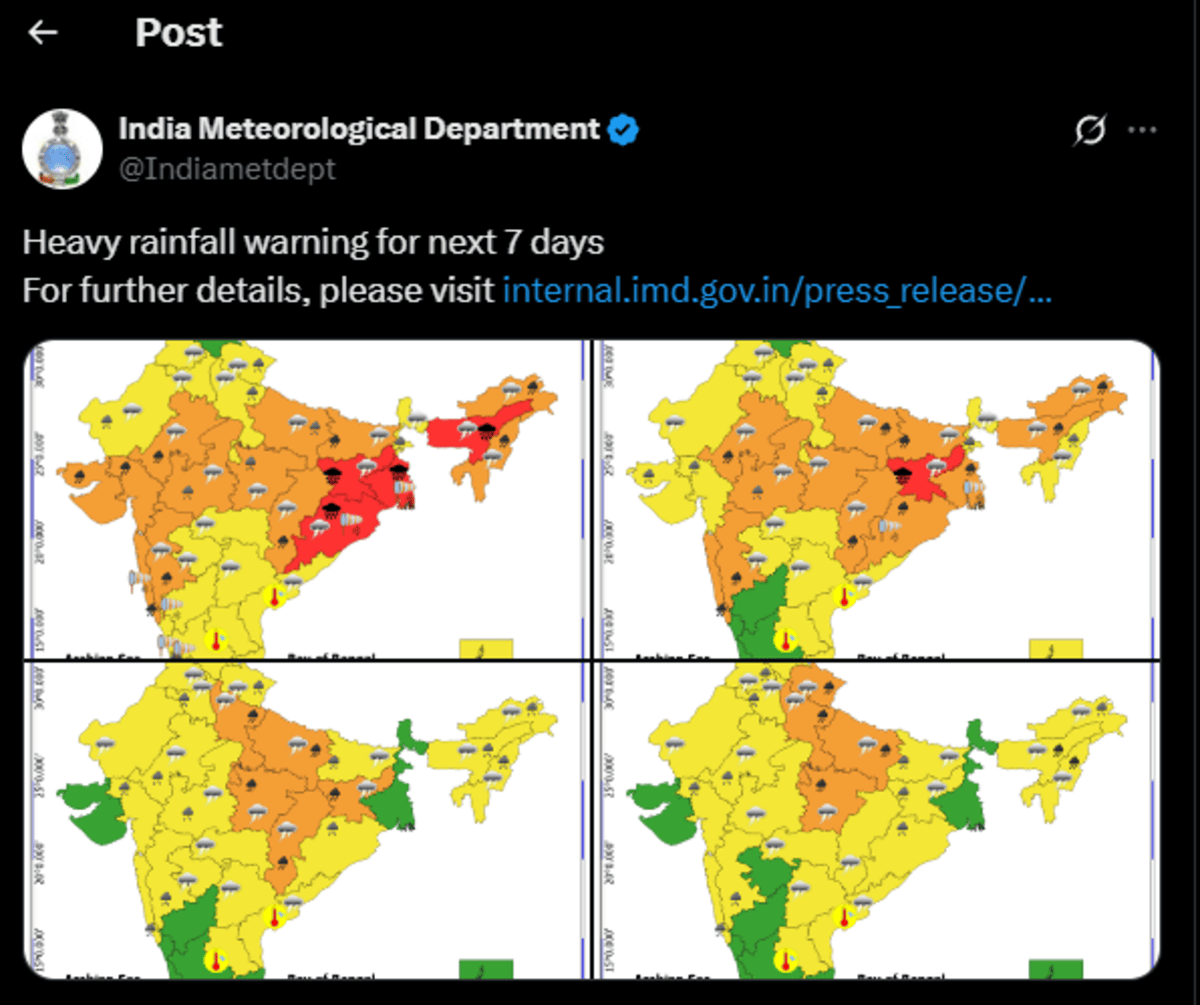 देशभर में बदलेगा मौसम का मिजाज: 19 से 22 जून तक भारी बारिश का तांडव, IMD ने जारी किए अलर्ट!