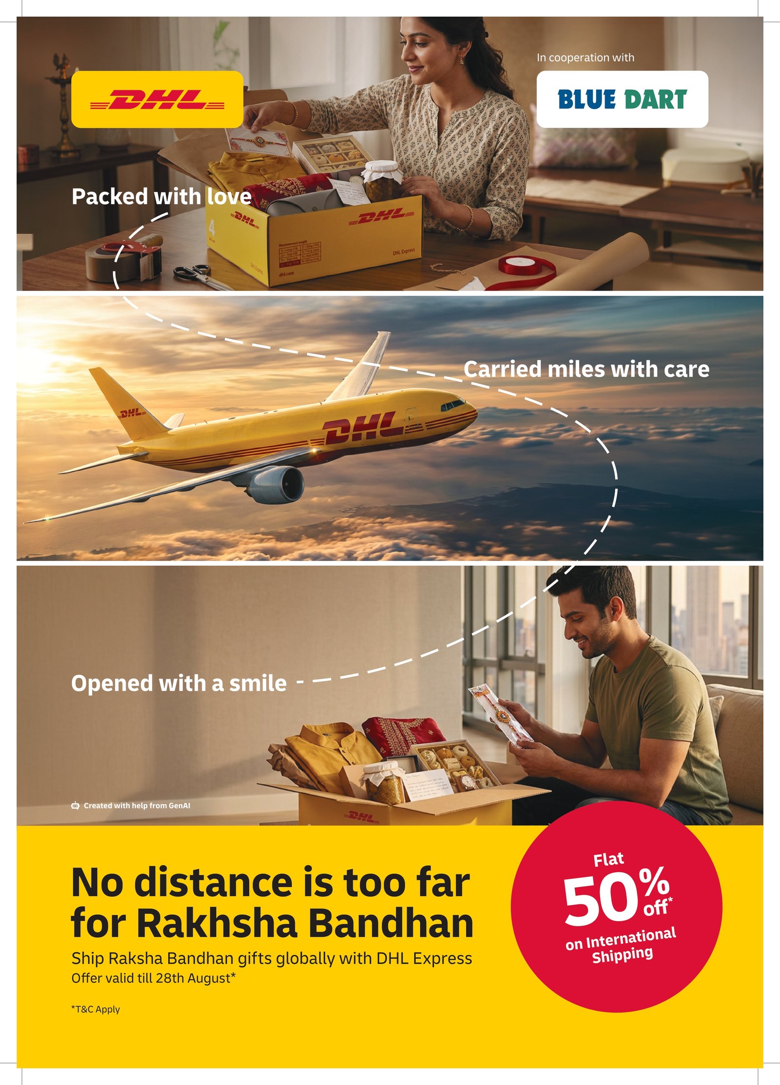 DHL Rakhi Express: अंतरराष्ट्रीय शिपमेंट पर 50% छूट